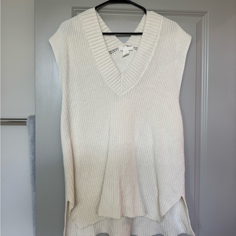 H&M Off-White Knit Sweater Vest